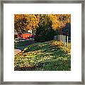 Autumn Road Morning Framed Print