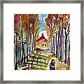 Avenue With Poplars In Autumn After Van Gogh Framed Print