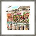 Avila Valley Barn With Delicious Apples Sign In Avila Beach - California Framed Print