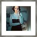 Babe Paley Wearing A Traina-norell Dress Framed Print