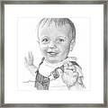 Baby Boy In Overalls Pencil Portrait Framed Print