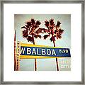 Balboa Blvd Street Sign Newport Beach Photo Framed Print