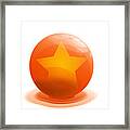 Orange Ball Decorated With Star White Background Framed Print