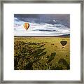 Balloon In Masai Mara National Park Framed Print