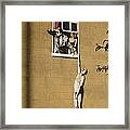 Banksy Lovers On Sex Health Clinic In Bristol Framed Print