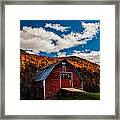 Barn On Vermont's Route 100 Framed Print