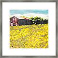 Barn Yellow Spring Fields Maryland Landscape Fine Art Painting Framed Print