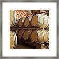 Barrels In Wine Cellar Framed Print