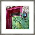 Barrio Red And Green Framed Print