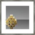 Bars Of Gold Reflected In Countertop Framed Print
