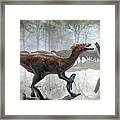 Baryonyx Dinosaur Fishing Framed Print