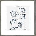 Baseball Training Device Patent Drawing From 1963 - Blue Ink Framed Print