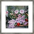 Basket Of Flowers At Reddish House Framed Print