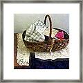 Basket With Cloth And Measuring Tape Framed Print