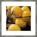 Basket With Organic Lemons Fresh From Framed Print