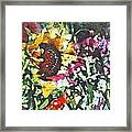 Batik Sunflower 1 Framed Print
