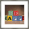 Be Happy - JabberBlocks Framed Print Be Happy - JabberBlocks Framed Print