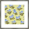 Beach Chairs On Yellow Ground, 3d Framed Print