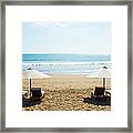 Beach Chairs, Seminyak Beach, Bali Framed Print