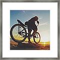 Beach Log Riding Framed Print