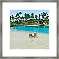 Beach On Lagoon In Bora Bora Framed Print