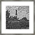 Beach View Of Barney In Black And White Framed Print