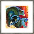 Bear Family In Red Framed Print