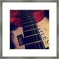 Beatles And A Guitar Framed Print