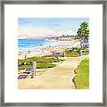 Benches At Powerhouse Beach Del Mar Framed Print