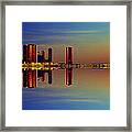 Between Night And Day Chicago Skyline Mirrored Framed Print