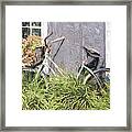 Bicycle Basket Of Flowers Painterly Effect Framed Print
