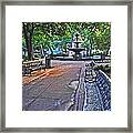 Bienville Square And The Bench 2 Framed Print