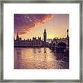 Big Ben And The Parliament In London At Framed Print