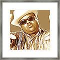Biggie Smalls Stylised Pop Art Colour Drawing Poster Framed Print