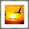 Biloxi Lighthouse Sunset Framed Print