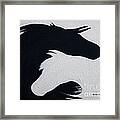 Black And White Horses Together Forever Framed Print