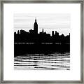 Black And White Nyc Morning Reflections Framed Print