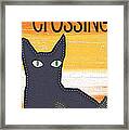 Black Cat Crossing Framed Print