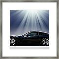 Black Corvette Framed Print
