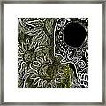 Black Sunflower Skull Framed Print