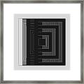 Black White Gray Square Geometric Framed Print