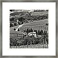 Black White Tuscan Countryside Framed Print