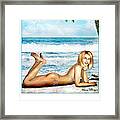 Blonde On Beach Framed Print