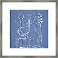 Blood Pressure Cuff Patent From 1914 -light Blue Framed Print