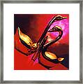 Blood Red Brass Framed Print