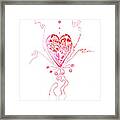 Blossoming Love Pink And Red Valentine Framed Print