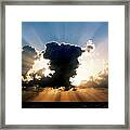 Blue And Gold Rays Sunset In The Gulf Of Mexico Off The Coast Of Louisiana Framed Print