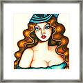 Blue Bow Hat Framed Print