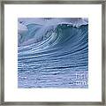 Blue Breaking Wave Framed Print