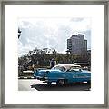 Blue Cuban Car Framed Print